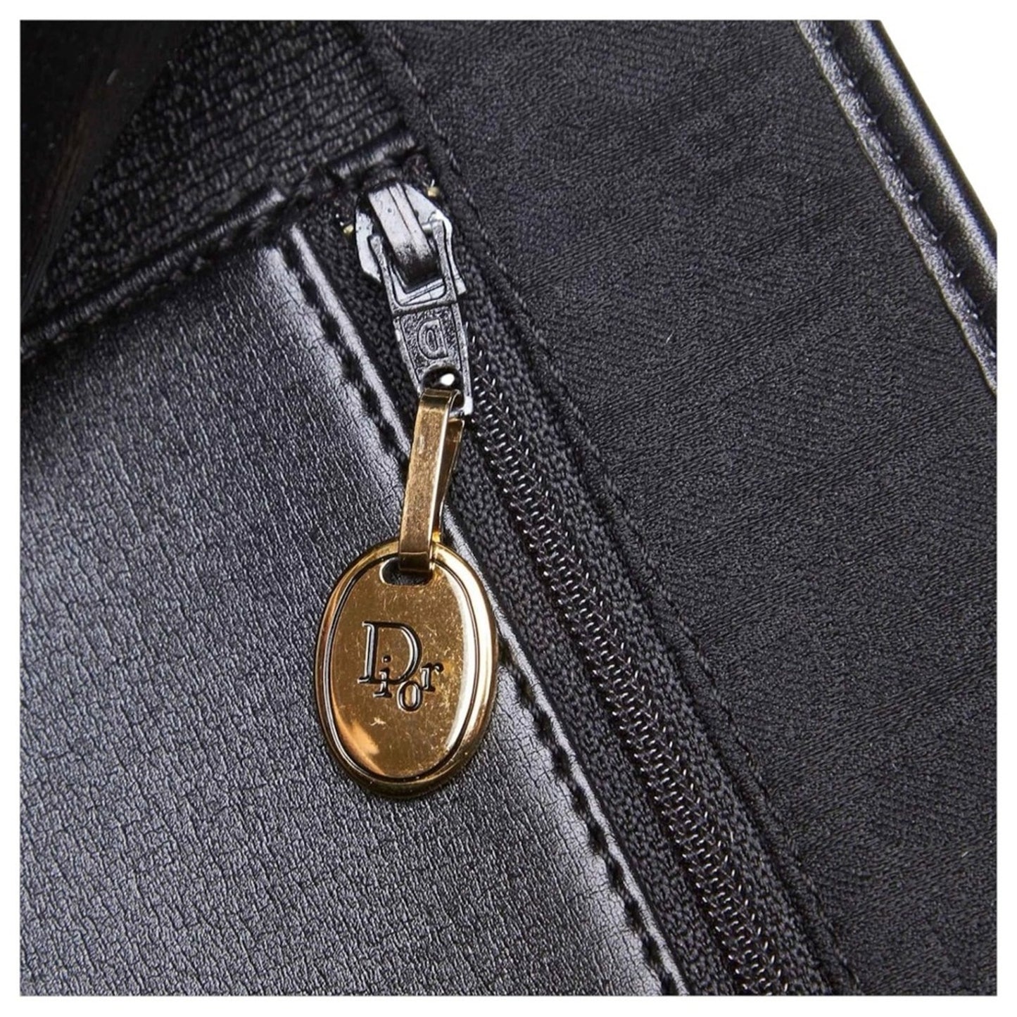 Christian Dior Vintage Black Trotter Canvas Chain Crossbody/Shoulder Bag/ Clutch