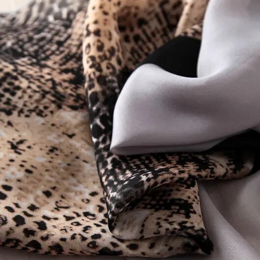 Silk-Emulation Satin Large Scarf