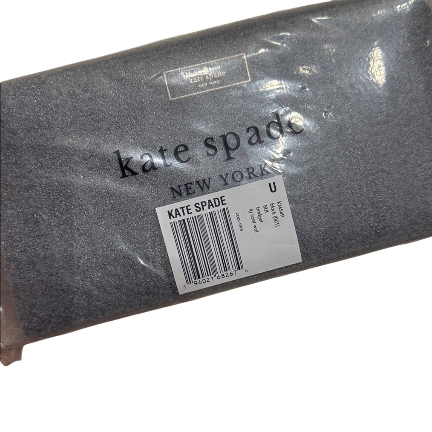 Kate Spade Black Bridget Crinkle Patent Large Continental Wallet -NWT MSRP $239