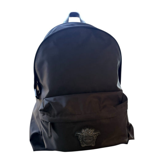 NWT Retail $1450 Versace La Medusa Palazzo Large Nylon Unisex Black Backpack