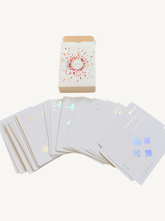 Christian Dior JOY Playing Cards — custom Joker card showing gold foil JOY by Dior branding | Shimmer & Shawls