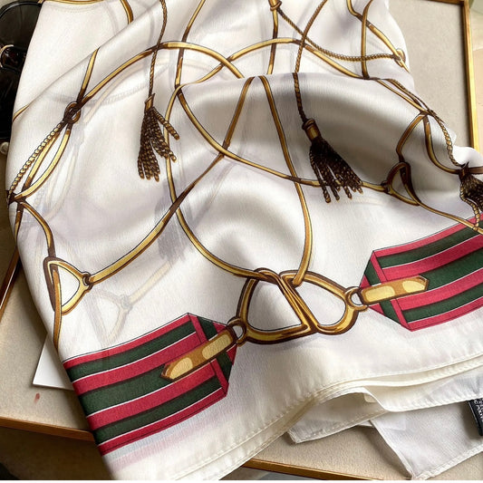 Royal Carriage Silk-Emulation Satin Large Scarf