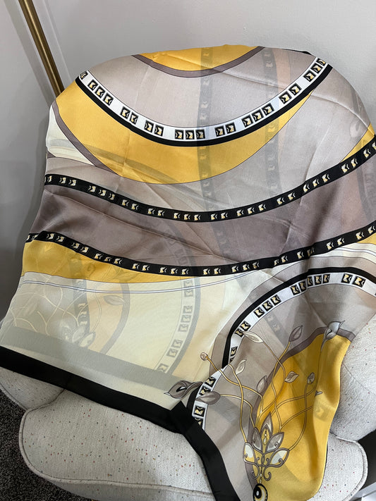 Milan Majesty Silk-Emulation Satin Large Scarf