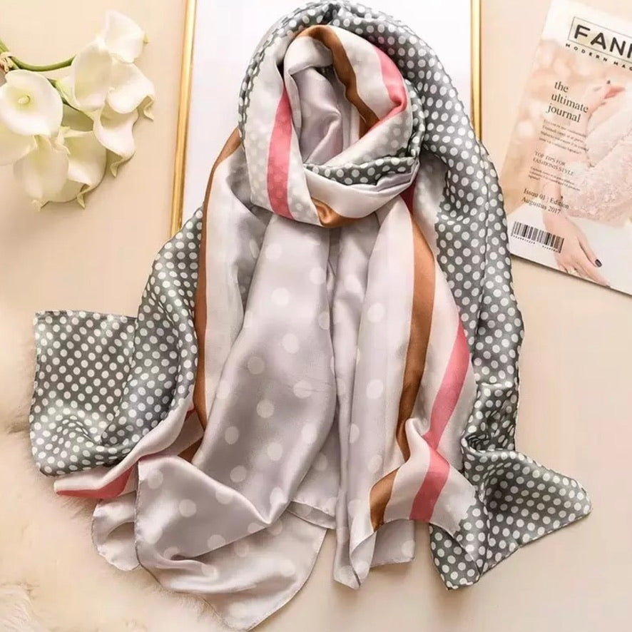 London Chic Silk-Emulation Satin Large Scarf