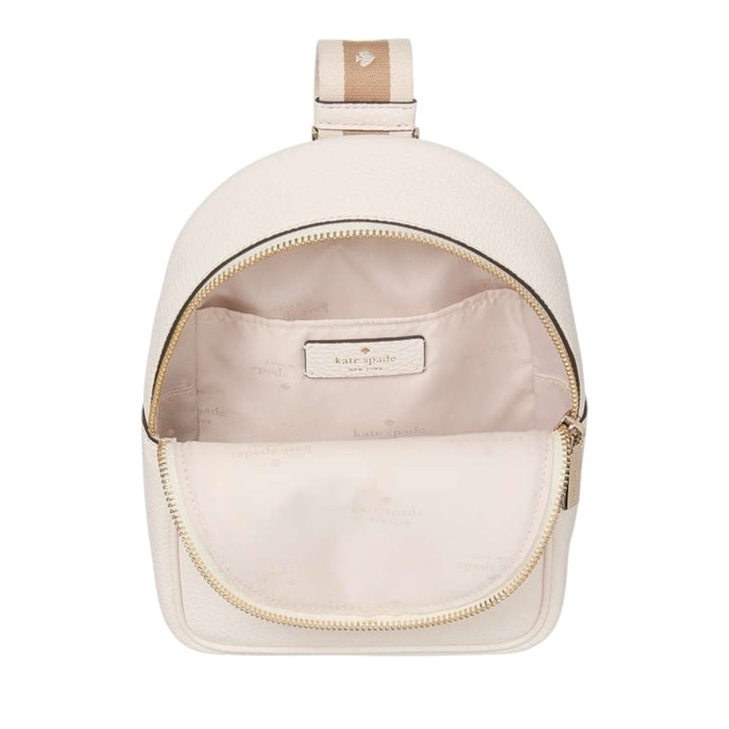 Kate Spade Ivory Cream Pebbled Leather Backpack Bump Bag NWT