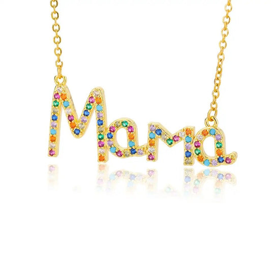 Rainbow Sparkle ‘Mama’ Necklace