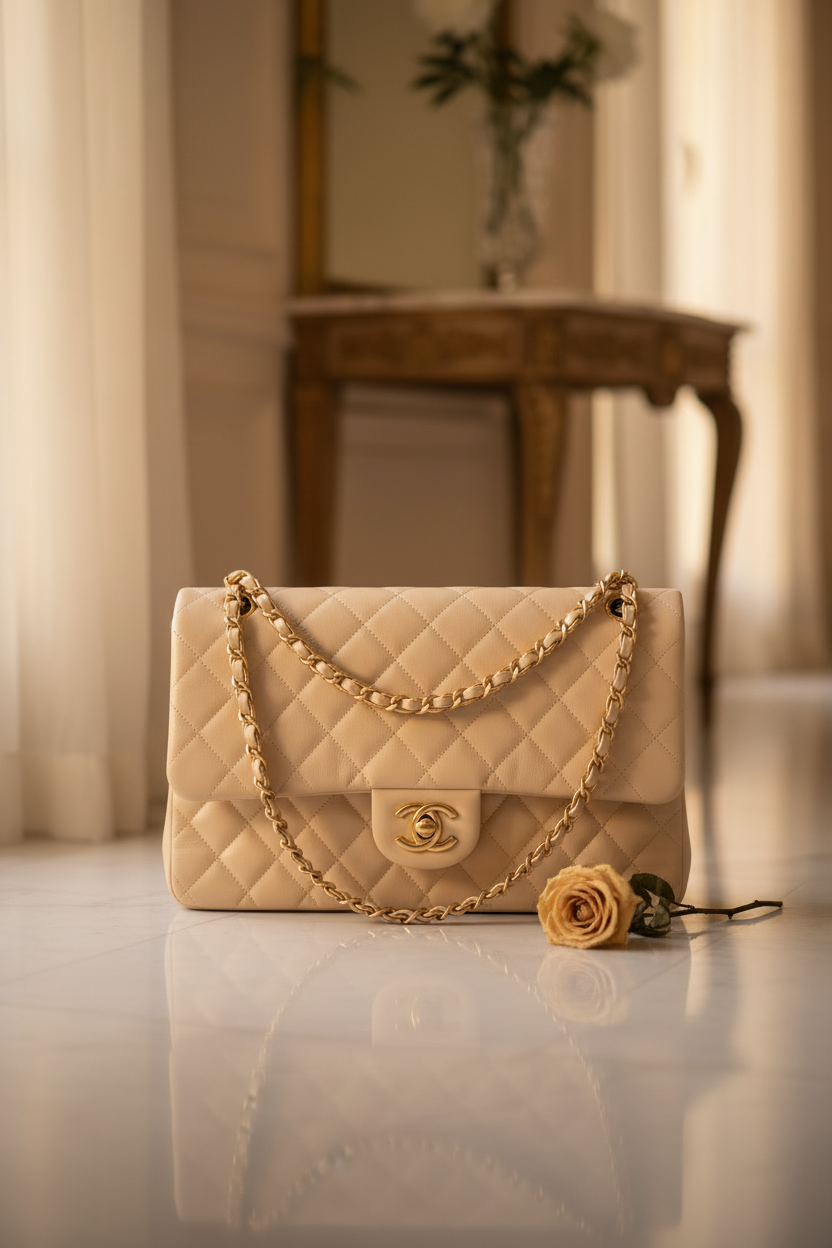 Chanel EditorialChanel classic quilted flap bag editorial - Shimmer and Shawls