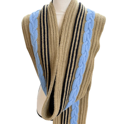 NWT Unisex Adidas x Gucci 100% Wool Cable Knit Extra Long Scarf | Made in Italy