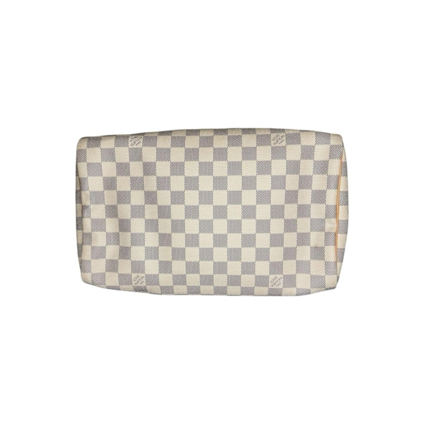Louis Vuitton Damier Azur Speedy 30 Bag in White and Tan Excellent Condition