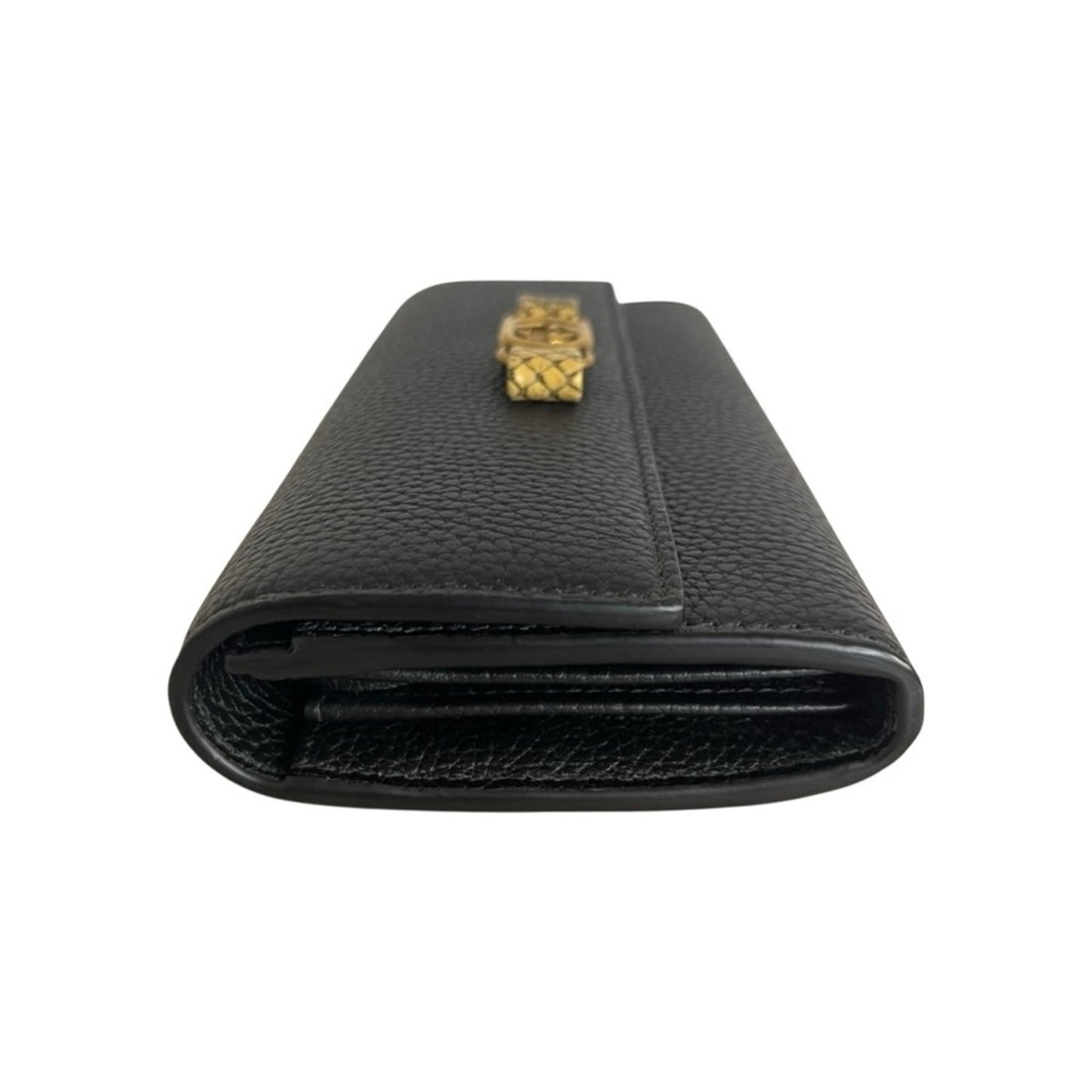 Like New Rare Gucci Python & Black Pebbled Leather Continental Wallet