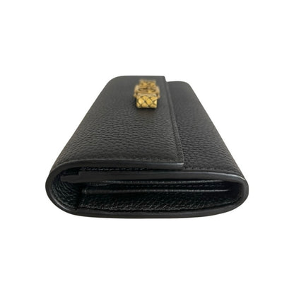 Like New Rare Gucci Python & Black Pebbled Leather Continental Wallet
