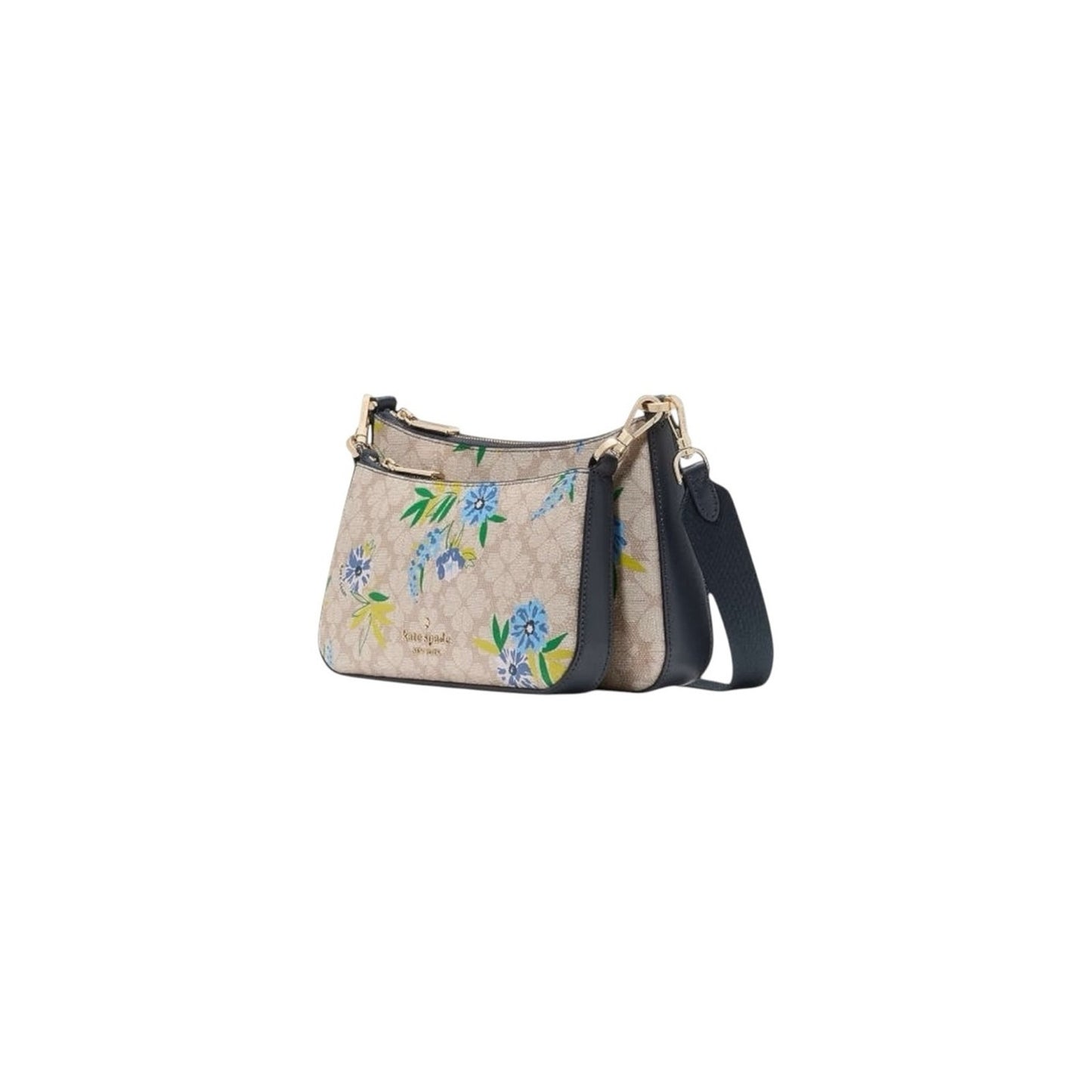 Kate Spade 2-in-1 Cream Blue Floral Convertible Crossbody Bag Set NWT $349 MSRP