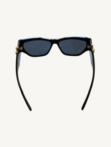 Versace VE4383 Black Cat Eye Sunglasses — Gold Barocco V — New Full Set