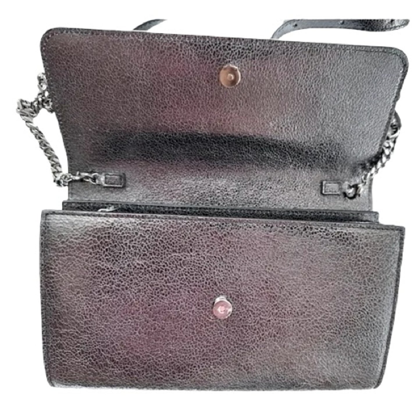 Versace Metallic Leather Virtus Bag – Gunmetal Hardware – NWT with Dust Bag