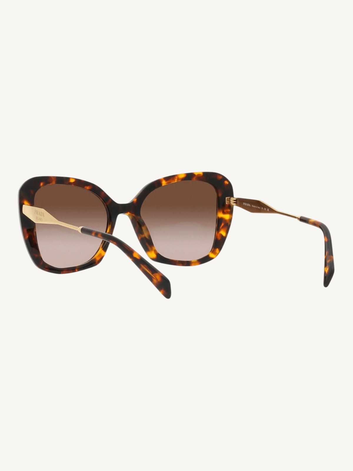Prada SPR 03Y Tortoise Butterfly Sunglasses — Gold Temple — New Full Set