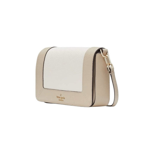 Kate Spade Ivory Beige Colorblock Pebbled Leather Lena Crossbody NWT $299 MSRP