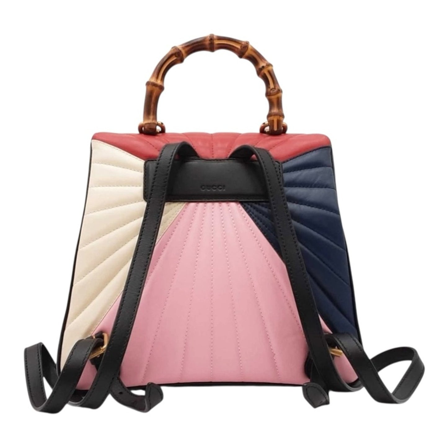 RARE Gucci Queen Margaret Tropuntata Bamboo Multicolor Backpack Pearl Bee Clasp