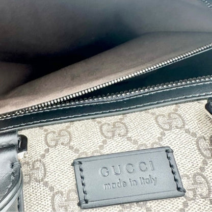 NWT Full Set Gucci GG Supreme Leather Trim X-Large Travel Duffel Bag Beige/Black