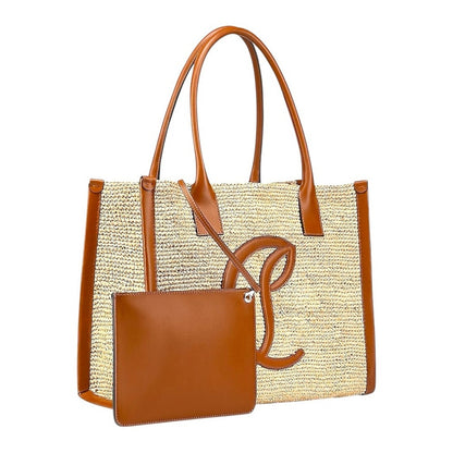 Christian Louboutin By My Side Large Raffia Tote Bag – Natural/Cuoio NWT