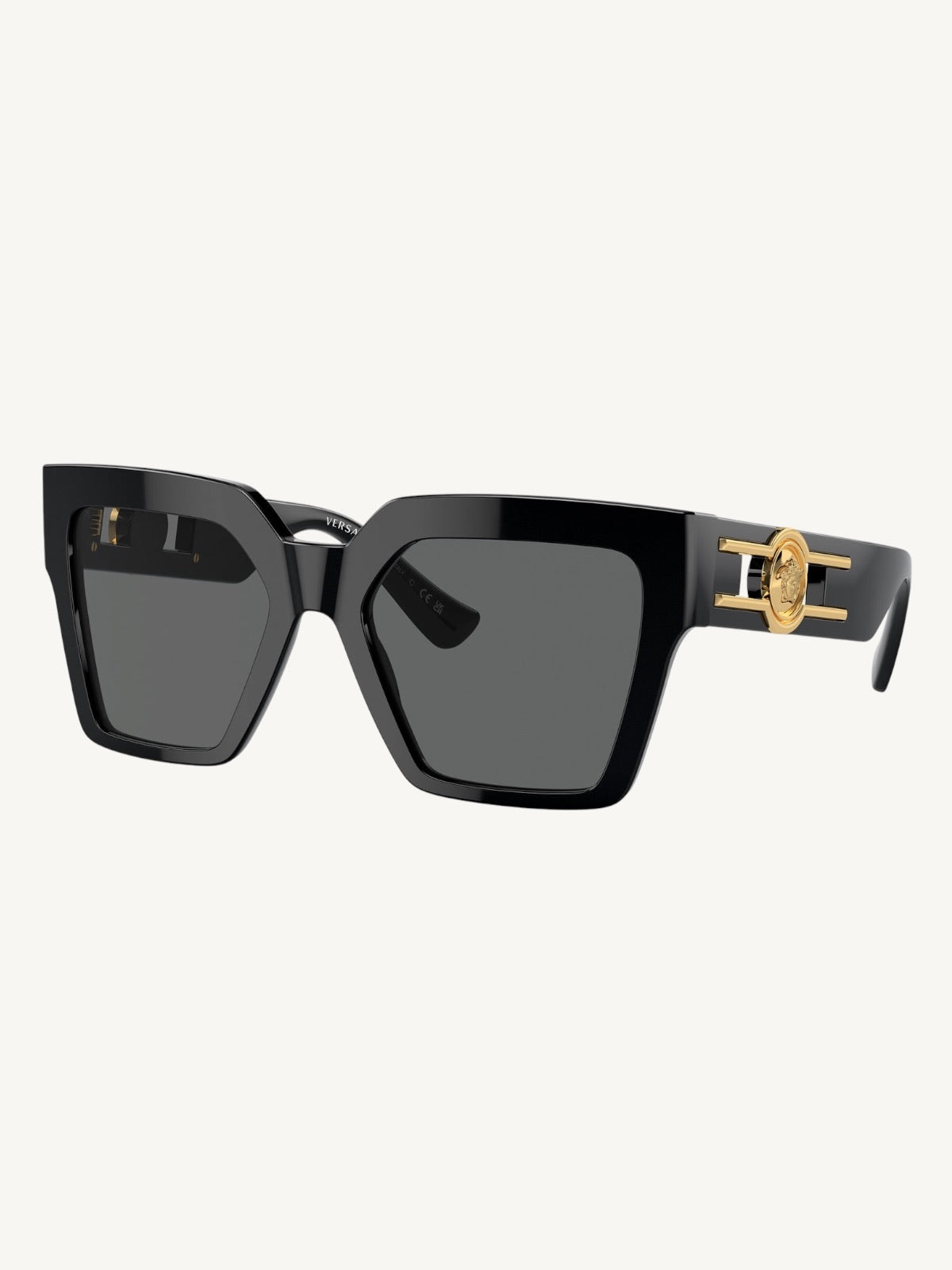 Versace VE4458 Black Butterfly Sunglasses — Gold Medusa — New Full Set
