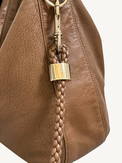 Gucci G Wave Large Hobo — braided strap with gold Gucci lock hardware close-up | Shimmer & Shawls