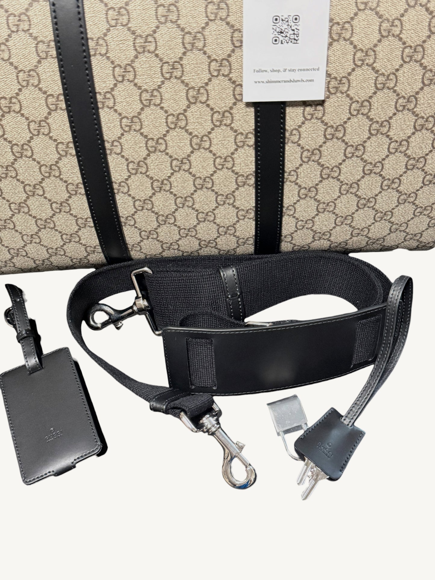 Gucci GG Supreme X-Large Travel Duffel Bag — Beige/Ebony — Brand New Full Set