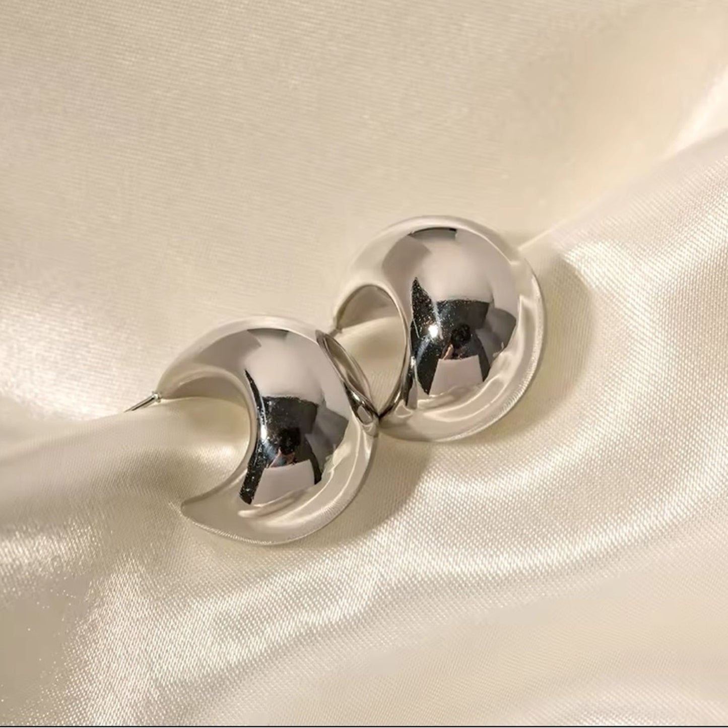 Hallow Dome Shaped Lightweight 18K Gold Plated Stainless Steel Earrings