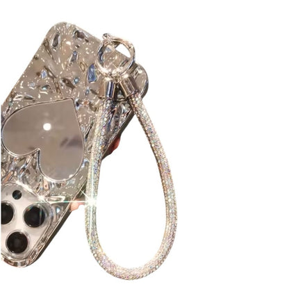 Silver Crystal Sparkle Rhinestone Phone Wrist Lanyard | Hands-Free Phone Charm