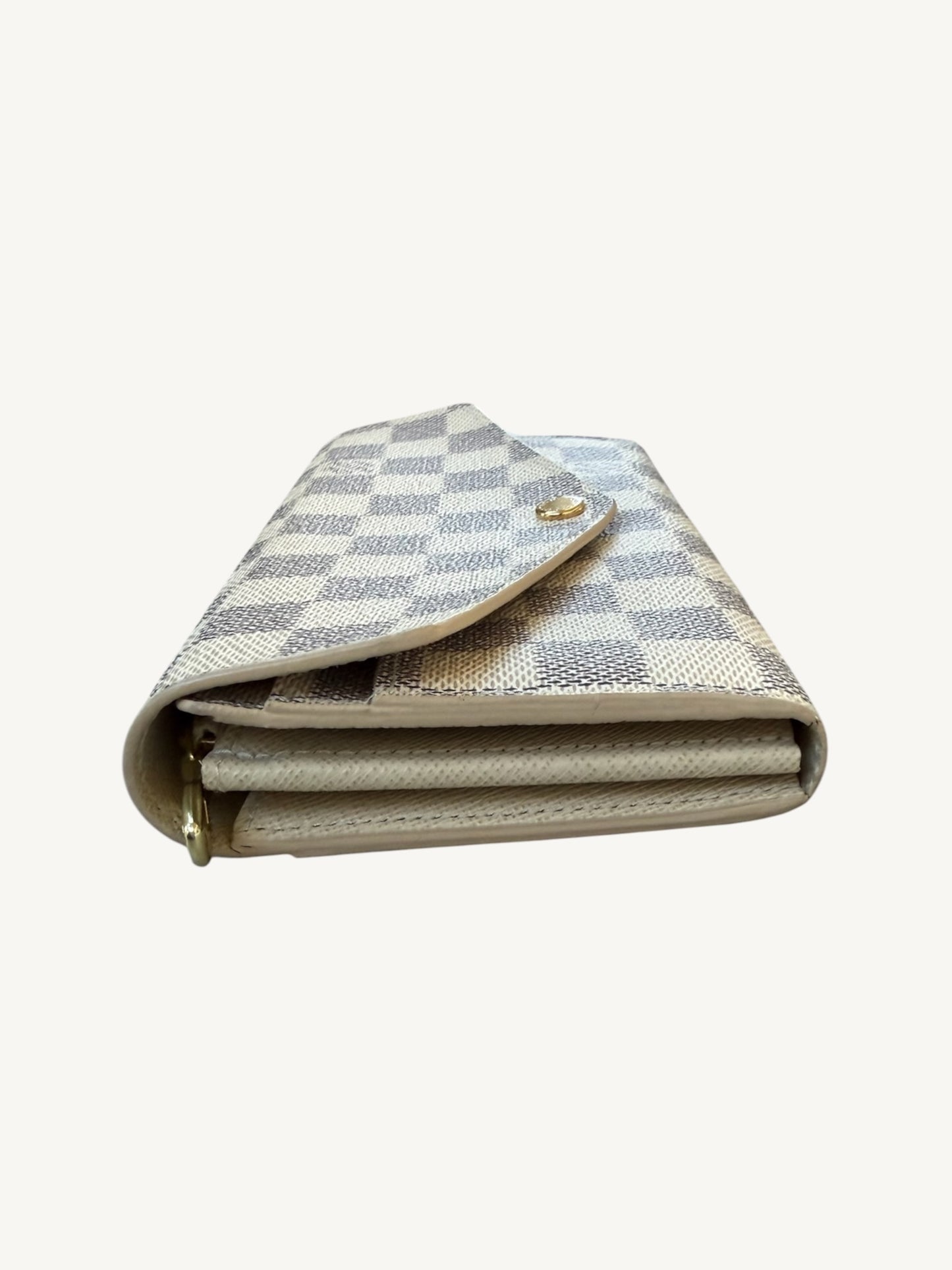 Louis Vuitton Damier Azur Sarah Long Wallet — Cream — Excellent Pre-Owned