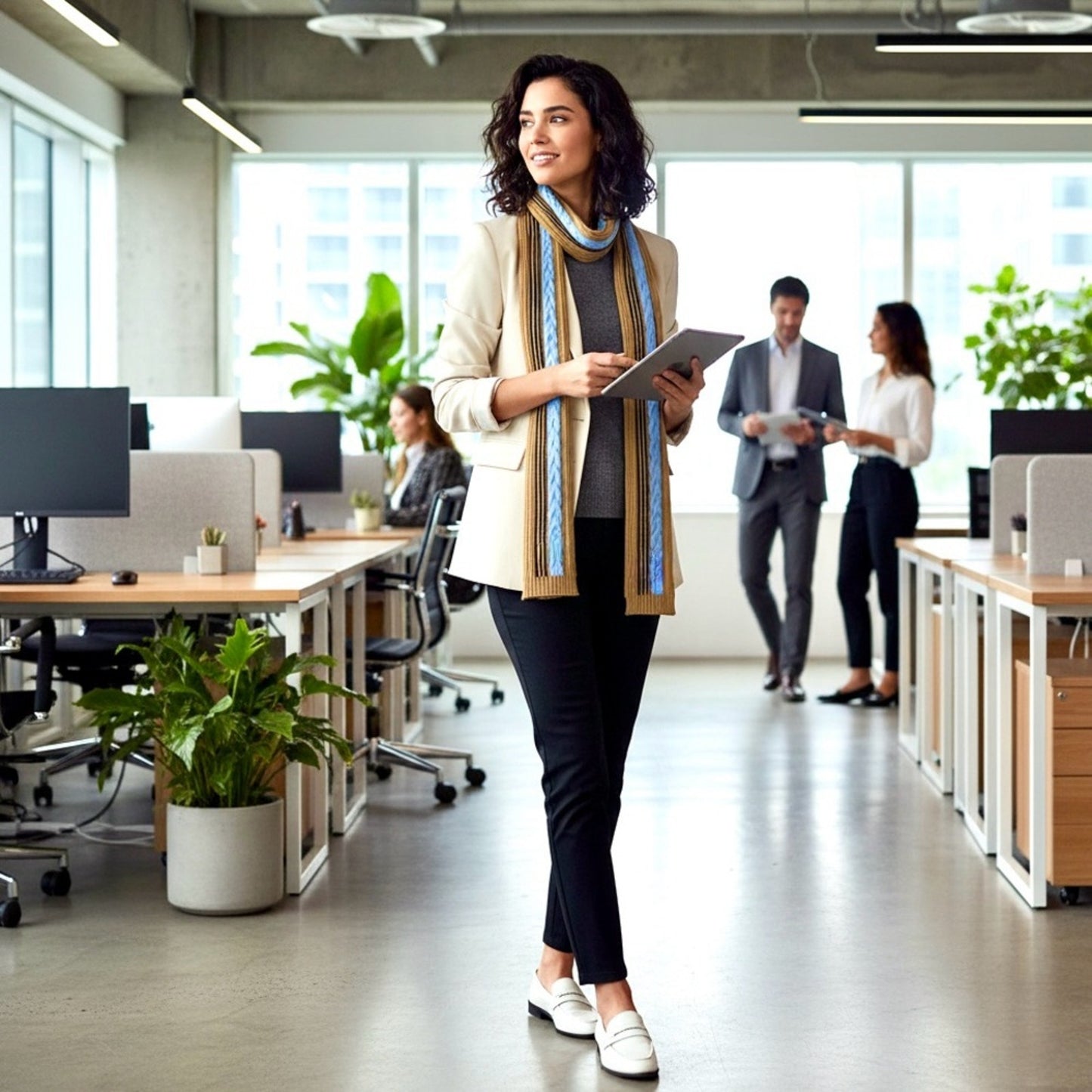 NWT Unisex Adidas x Gucci 100% Wool Cable Knit Extra Long Scarf | Made in Italy