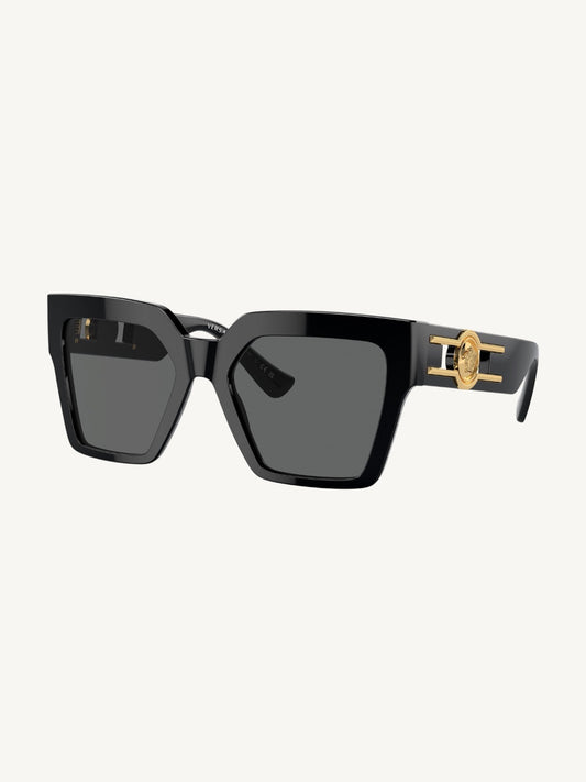 Versace VE4458 Black Butterfly Sunglasses — Gold Medusa — New Full Set