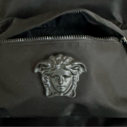 NWT Retail $1450 Versace La Medusa Palazzo Large Nylon Unisex Black Backpack