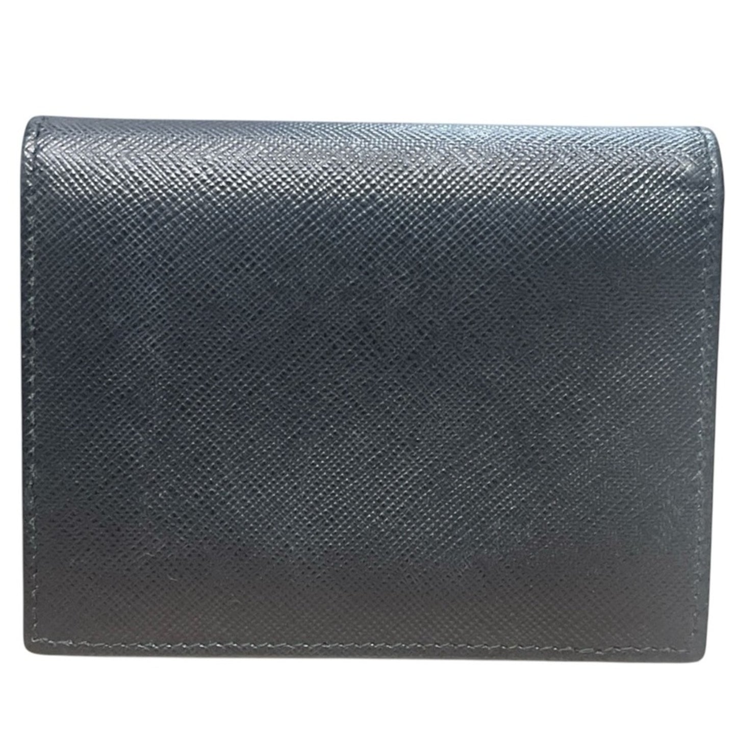 Authentic NWOT Prada Black Saffiano Leather Monochrome Compact Wallet w/ Box