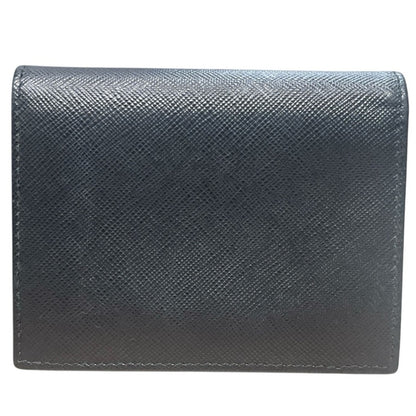 Authentic NWOT Prada Black Saffiano Leather Monochrome Compact Wallet w/ Box