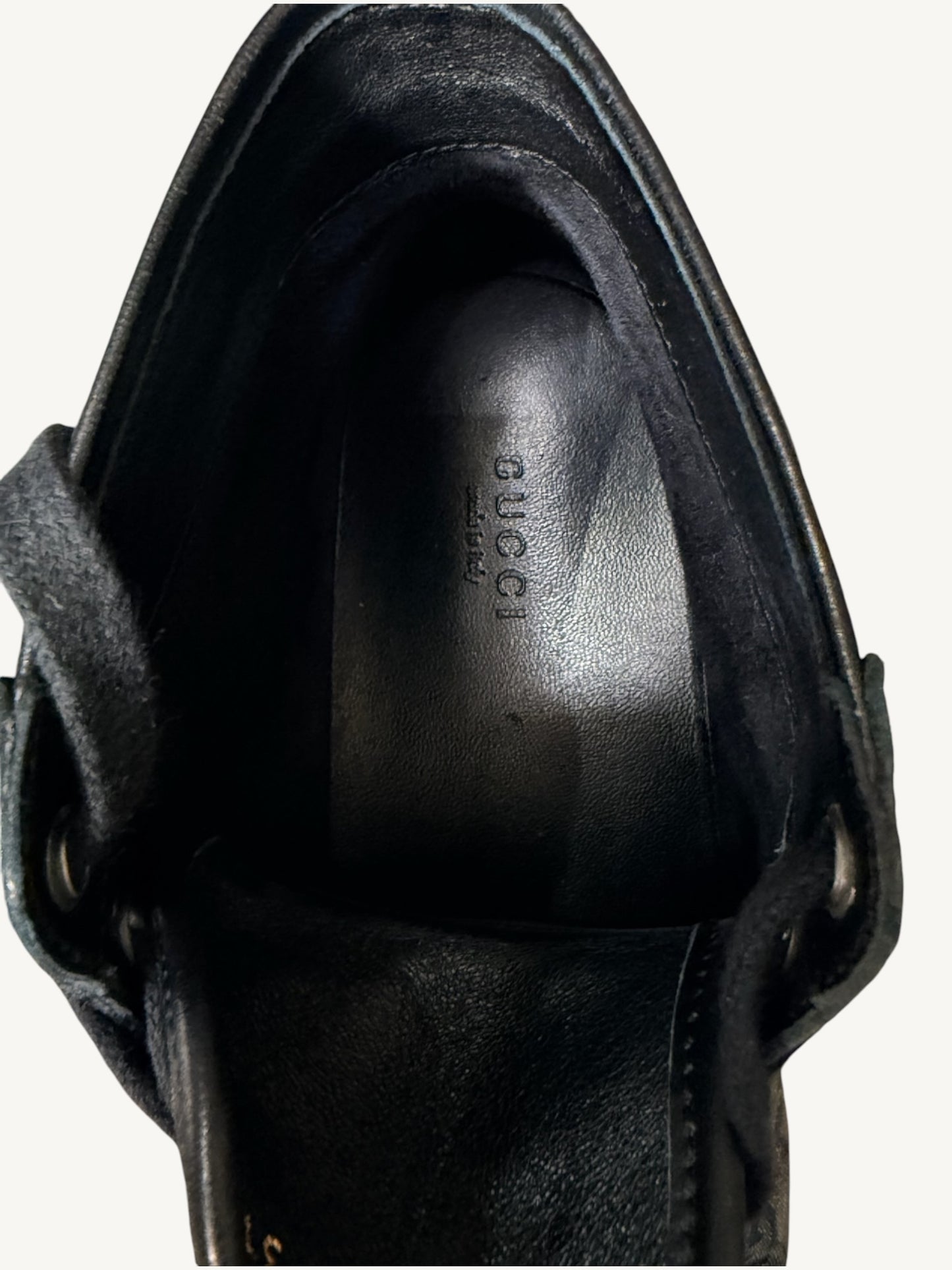 Gucci GG Crystal High-Top Sneaker — Graphite Black — Size 37