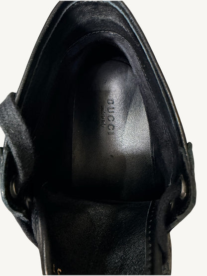 Gucci GG Crystal High-Top Sneaker — Graphite Black — Size 37