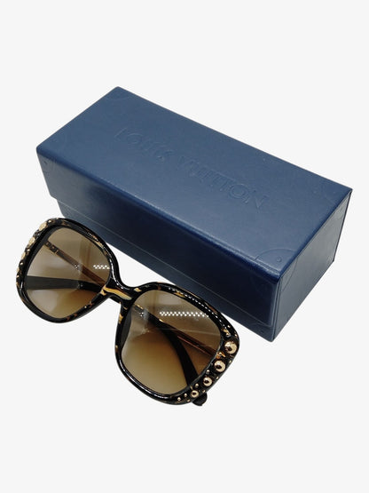 Louis Vuitton Z1127E Waimea Sunglasses — Black & Gold — Brown Gradient — Very Good Pre-Owned