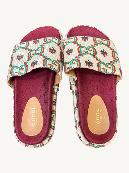 Gucci GG Multicolor Angelina Platform Slide Sandals — Size 36 — New in Box