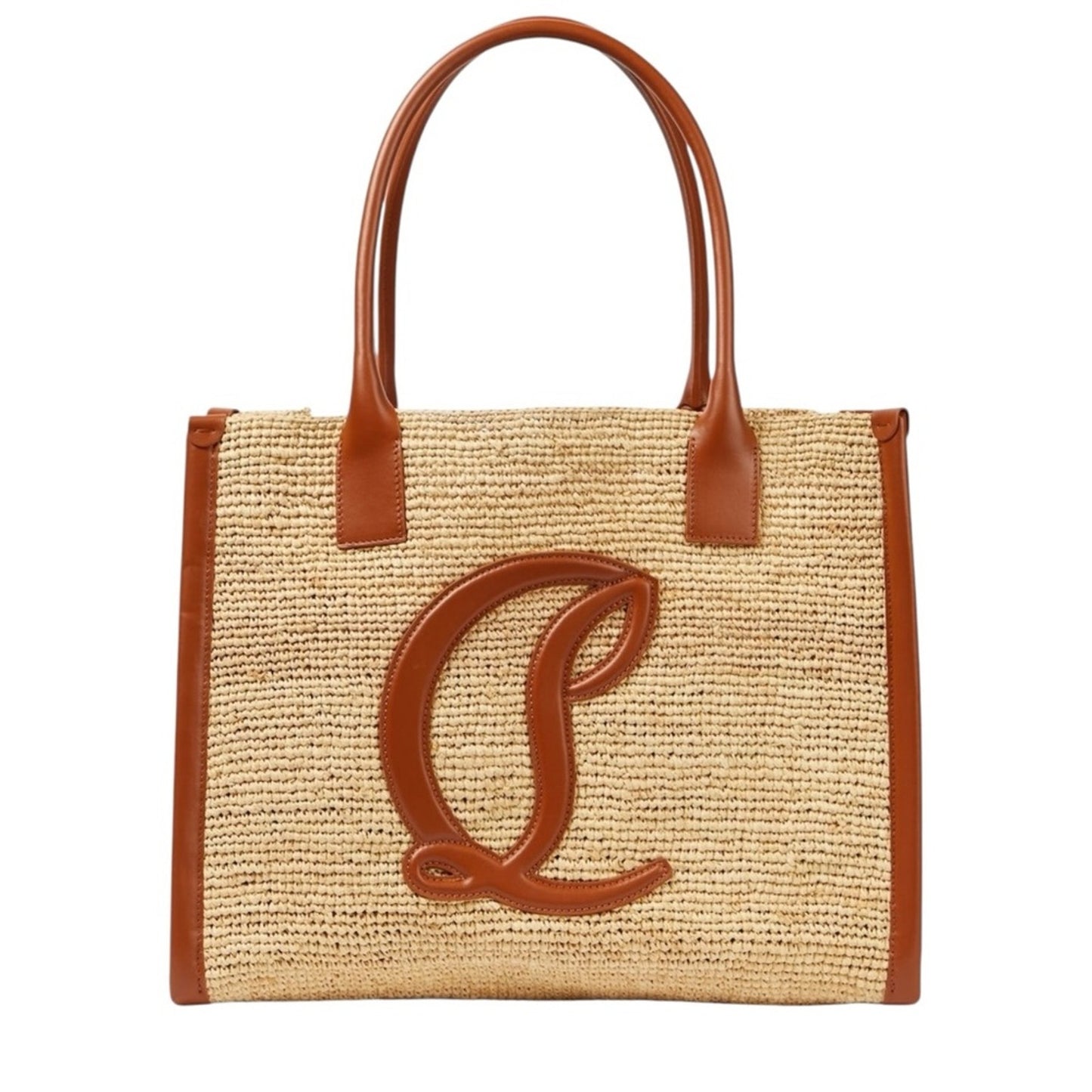 Christian Louboutin By My Side Large Raffia Tote Bag – Natural/Cuoio NWT