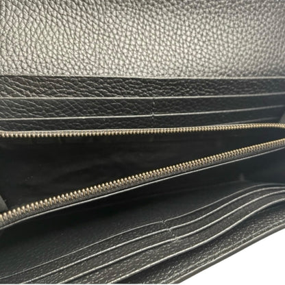 Like New Rare Gucci Python & Black Pebbled Leather Continental Wallet