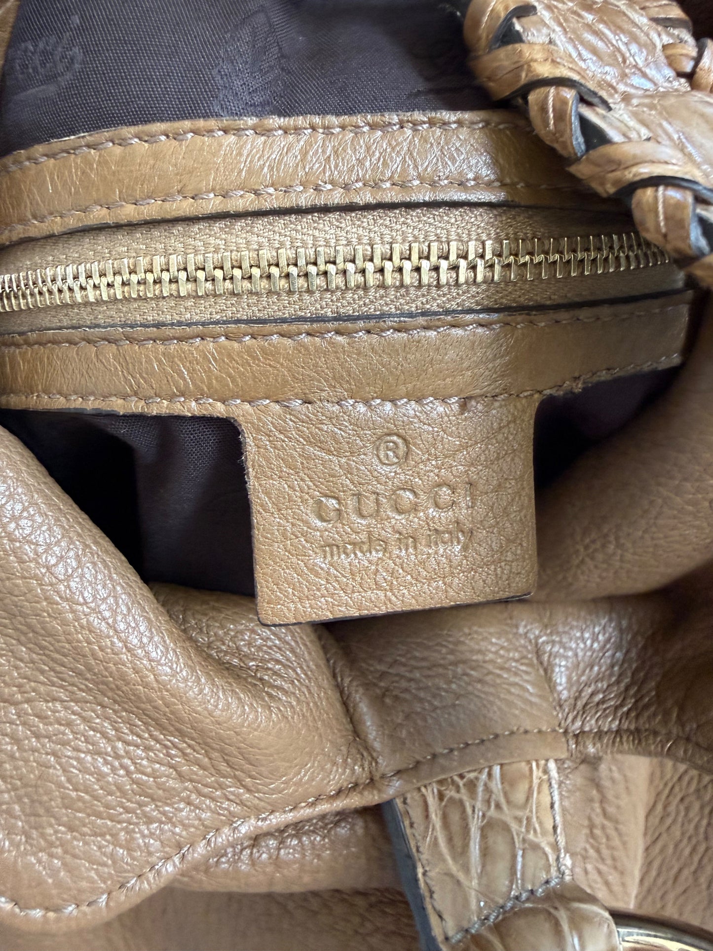 Gucci G Wave Large Hobo — Made in Italy leather tag detail | Shimmer & Shawls