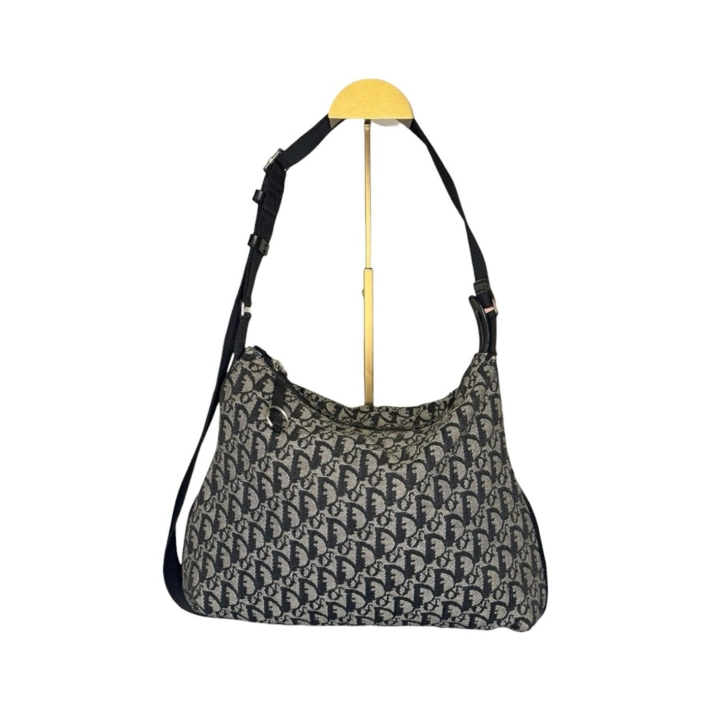 Christian Dior Y2K Vintage Trotter Crossbody Bag Black Diorissimo Galliano 2002