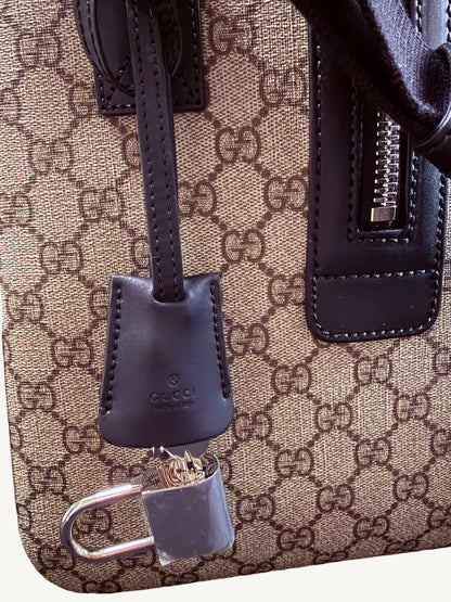 Gucci GG Supreme X-Large Travel Duffel Bag — Beige/Ebony — Brand New Full Set