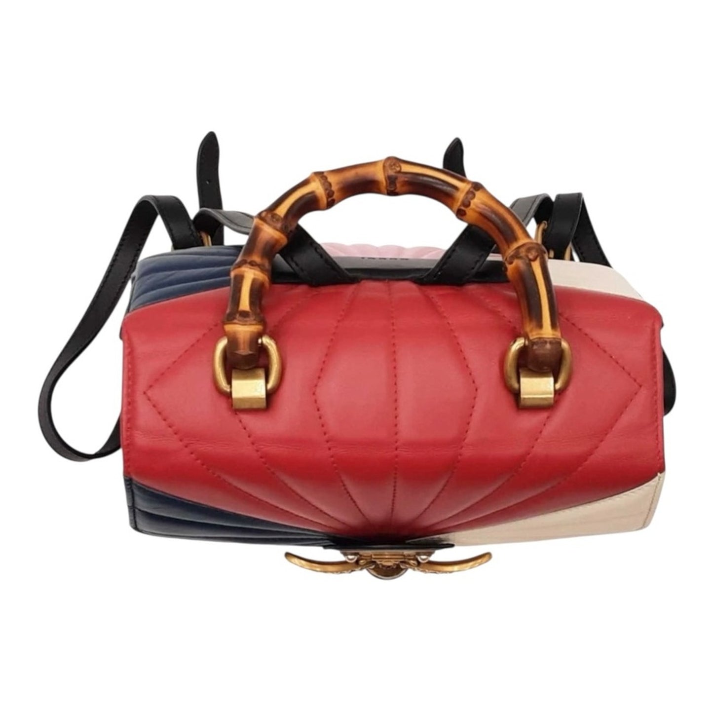 RARE Gucci Queen Margaret Tropuntata Bamboo Multicolor Backpack Pearl Bee Clasp