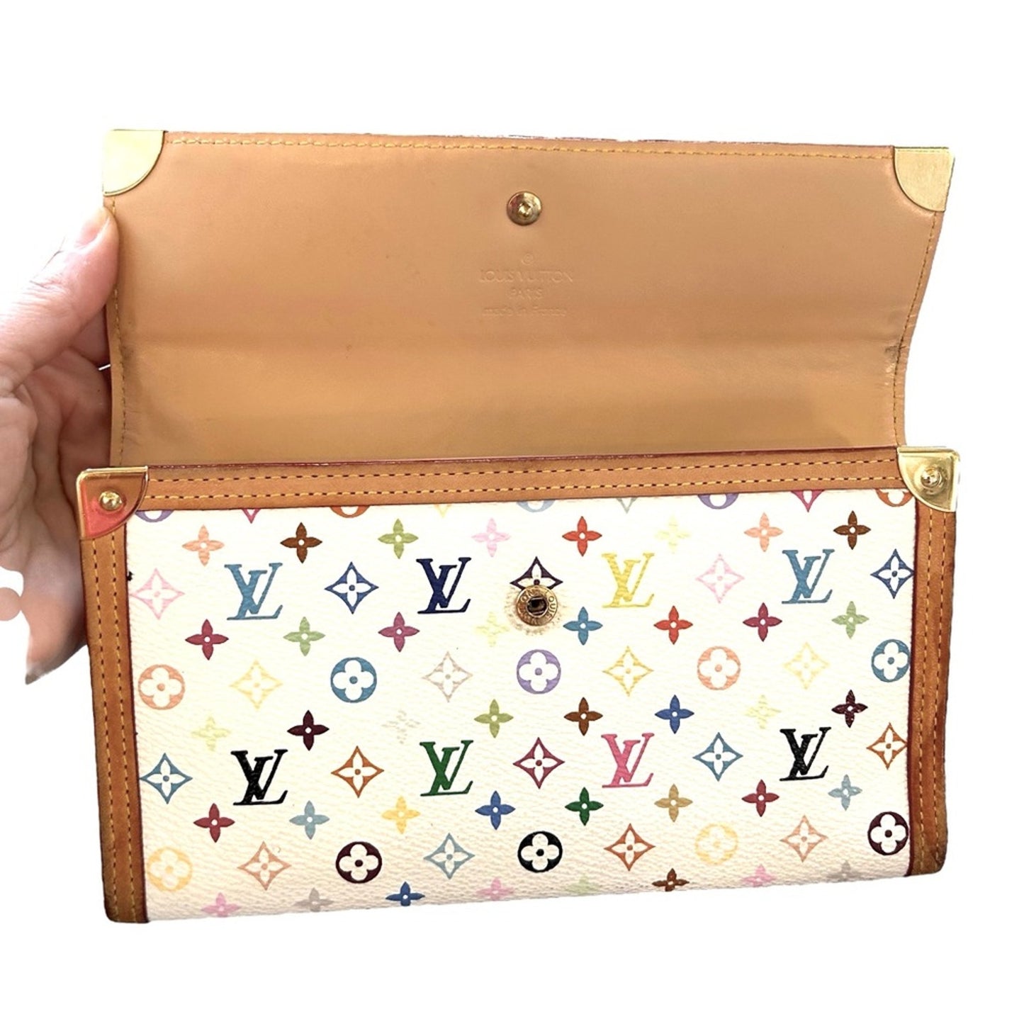 Louis Vuitton Multicolor International Long Wallet – Rare Murakami Collab, COA
