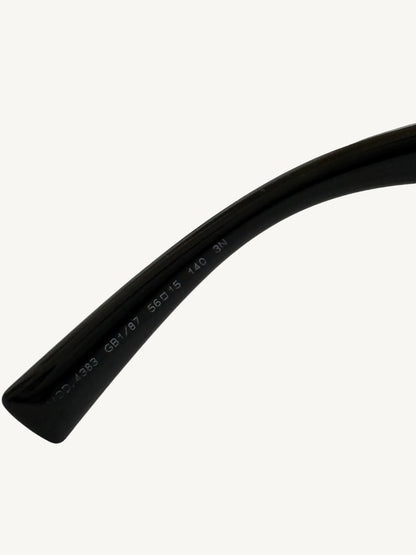 Versace VE4383 Black Cat Eye Sunglasses — Gold Barocco V — New Full Set
