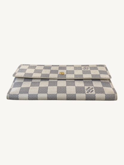 Louis Vuitton Damier Azur Portefeuille International Long Wallet — Cream — Excellent Pre-Owned