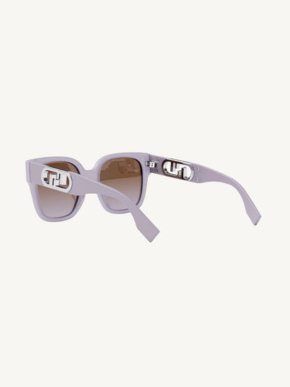Fendi FE400631 Lavender Square Sunglasses — Gradient Brown Lenses — New