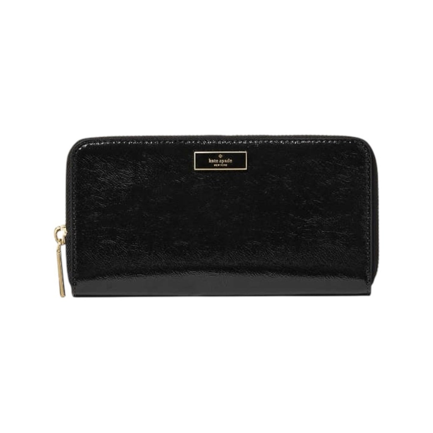 Kate Spade Black Bridget Crinkle Patent Large Continental Wallet -NWT MSRP $239