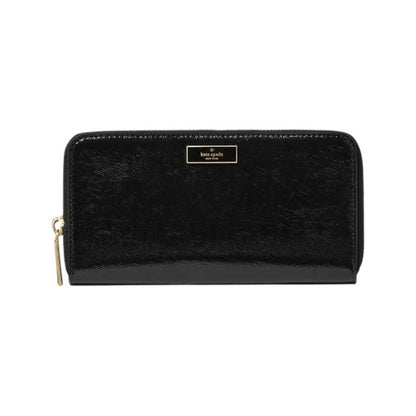 Kate Spade Black Bridget Crinkle Patent Large Continental Wallet -NWT MSRP $239